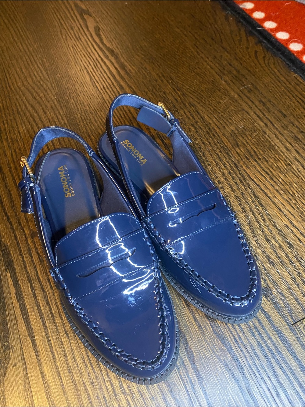 Sonoma Patent Slingback Loafers Navy Blue – Size 8 (NWOT)